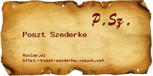 Poszt Szederke névjegykártya